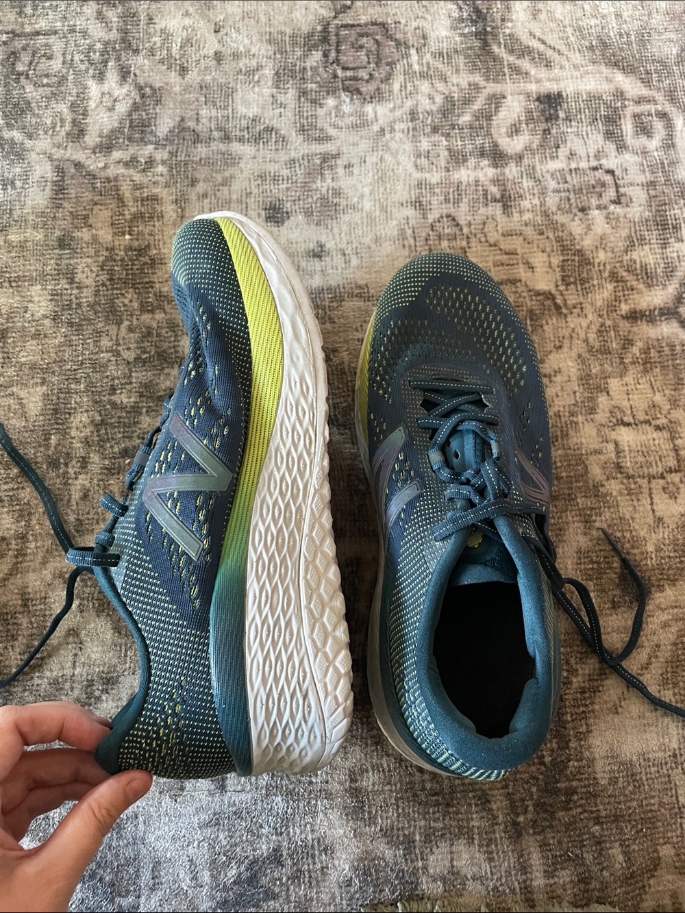 New Balance Teal and Neon Yellow Athletic Shoes